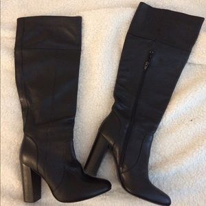 Banana Republic Black Leather knee high boots